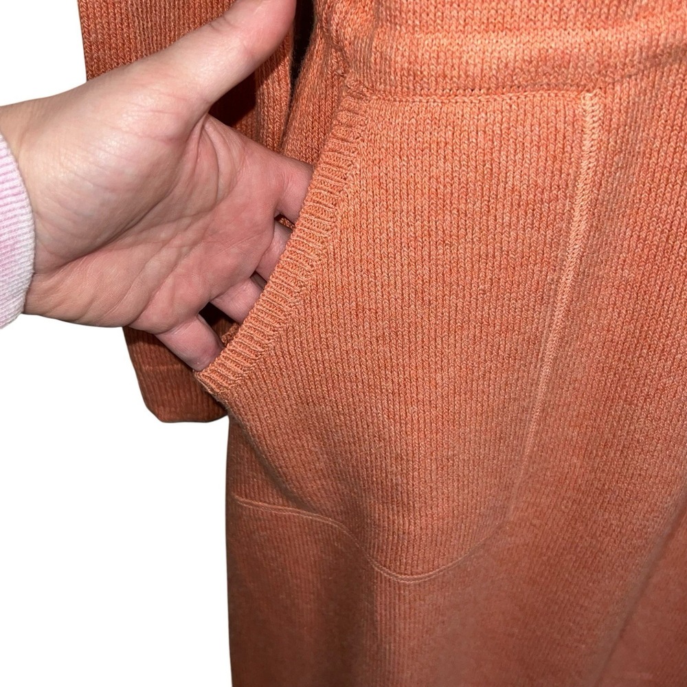 J. Jill Size Med‎ Soft Orange Heather Pure Jill Drawstring-Waist Sweater Dress - Picture 4 of 12